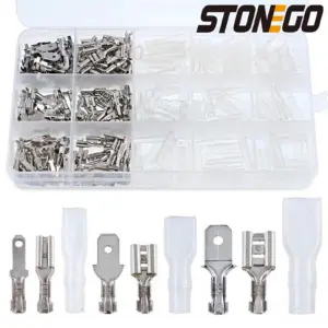 STONEGO 180PCS/270PCS Electrical Wire Crimp Terminal Connector Male Female Spade Assorted Kit