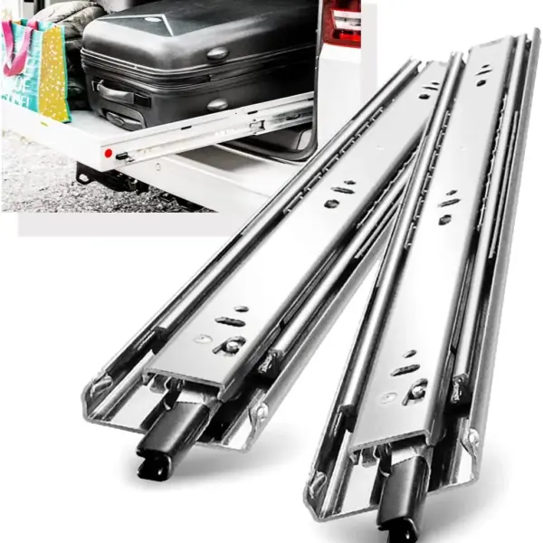 WASHINGST 51mm Drawer Slides with Lock Full Extension Ball Bearing Cabinet Locking Sliding Rails Tool Box Runners 150 LB 1 pair