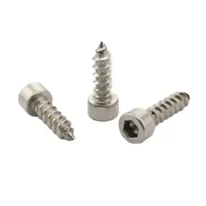 500PCS Nickel Plated Steel Hex Socket Cap Head Self Tapping Screw Grade 8.8 for Speaker Model Wood