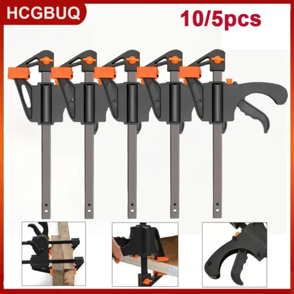 5/10pcs Woodworking Work Bar 4 Inch Clamp Clip Set Hard Quick Ratchet Release Clip DIY Carpentry Hand Tool Woodworking Clamp
