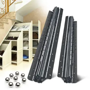 WASHINGST Heavy Duty Stair Slide Bottom Fixed Drawer Slide Full Extension Ball Bearing Stair Slide Bottom-Mounted Drawer Slide