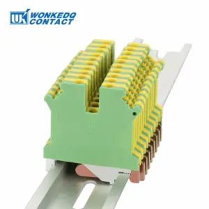 10Pcs USLKG 3N Ground Electrical Connector 3mm² Wire Earthing Modular Screw Connection DIN Rail Terminal Block USLKG3