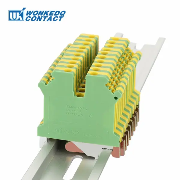 10Pcs USLKG 3N Ground Electrical Connector 3mm² Wire Earthing Modular Screw Connection DIN Rail Terminal Block USLKG3