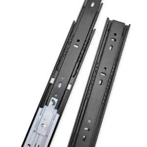 CXHIIA Full Extension Drawer Slides Side Mount 10-24 Inch Ball Bearing Metal Black Rails Track Guide Glides Drawer Runners Rail