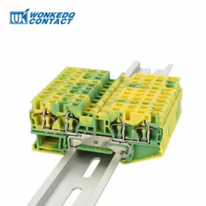 ST4-QU-PE Ground Wire Connector Terminal Block Spring ST 4mm² 2-in/out Electric Din Rail Earthing ST 4-QUATTRO-PE