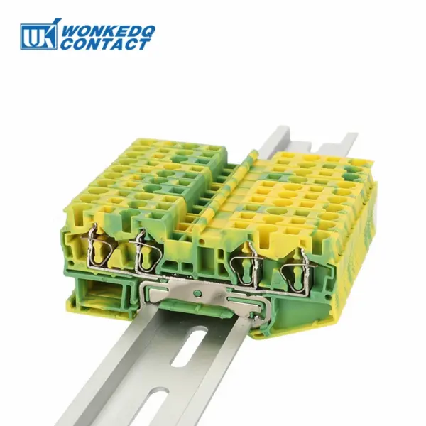 ST4-QU-PE Ground Wire Connector Terminal Block Spring ST 4mm² 2-in/out Electric Din Rail Earthing ST 4-QUATTRO-PE