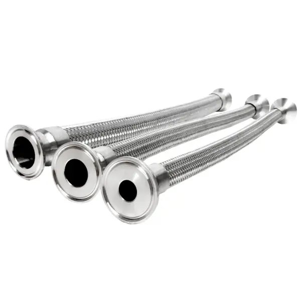 51mm(1.5" DN40) Ferrule64mm Tri Clamp Braided Flexible Hose For Homebrew Distillation Length 1000mm Stainless Steel 304