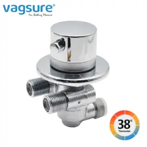 Chromed Solid Brass G 1/2" Thermostat Mixer Valve For Bathroom Shower Faucet Thermostatic Temperature Control Valve Replacment