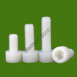 50 PCS Nylon M3 M4 M5 M6 M8 M10 M12  Screw hexagon socket head cap Size ,  Plastic Screws, Isolation Plastic Screws #White