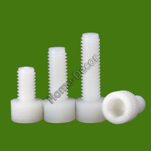50 PCS Nylon M3 M4 M5 M6 M8 M10 M12  Screw hexagon socket head cap Size ,  Plastic Screws, Isolation Plastic Screws #White