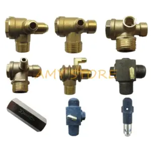 1Pc 3 Port Brass Female/Male Threaded Non-return One Way Valve Check Valve For Oilless Pistion Air Compressor Solenoid Valve