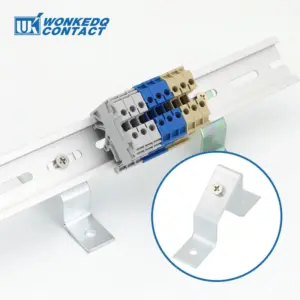 2Pcs TSTW Steel Din Rail Mounting Bracket Assemble Wire Electrical Connector Terminal Block Accessories DIN Rail Holder