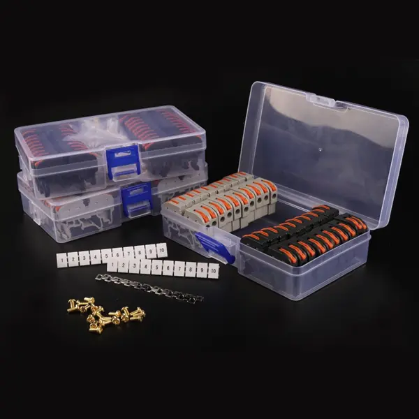 20PCS boxed Din Rail Wire Connector Terminal Block 211Quick Wiring Compact Splicing Cable Connector Terminal Block