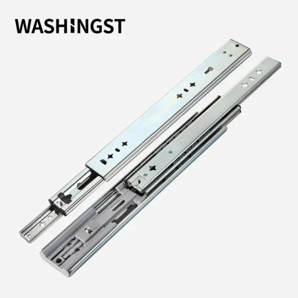 WASHINGST Heavy Duty Soft Close Full Extension Drawer Slide Rail 12-30 Inch Ball Bearing Buffer Rail Three Sections