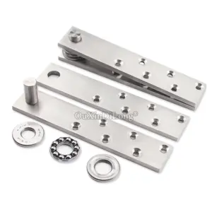 Cheap 4PCS Stainless Steel Heavy Duty Door Pivot Hinges 360° Rotary Invisible Hidden Door Hinges Install Up and Down