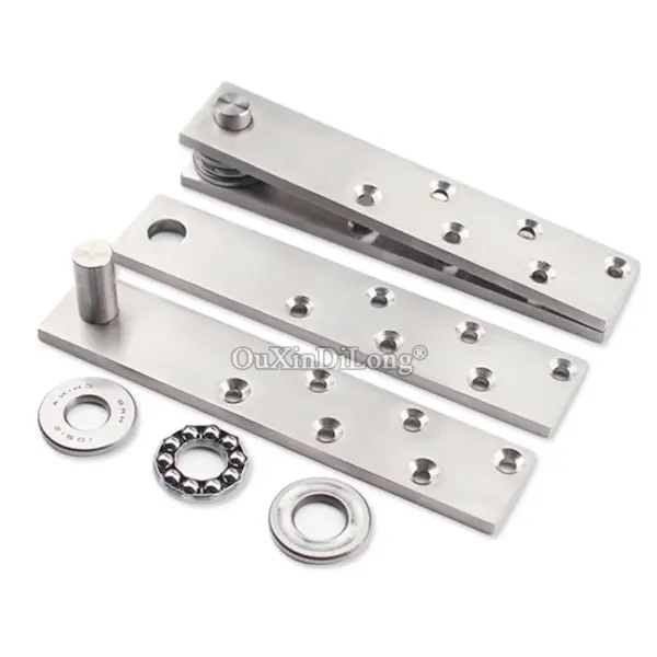 Cheap 4PCS Stainless Steel Heavy Duty Door Pivot Hinges 360° Rotary Invisible Hidden Door Hinges Install Up and Down