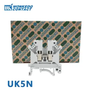 UK 5N Screw Feed-through Terminal Block Din Rail 0.2-4mm² Electrical Connector Universal Plug Connductor Wire UK5N