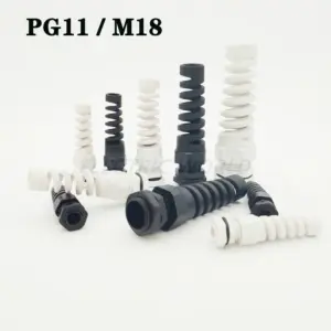 Nylon Cable glands PG11 M18 waterproof cable connectors thread gland rubber wiring conduit IP68 Anti-bending plastic cable sleev