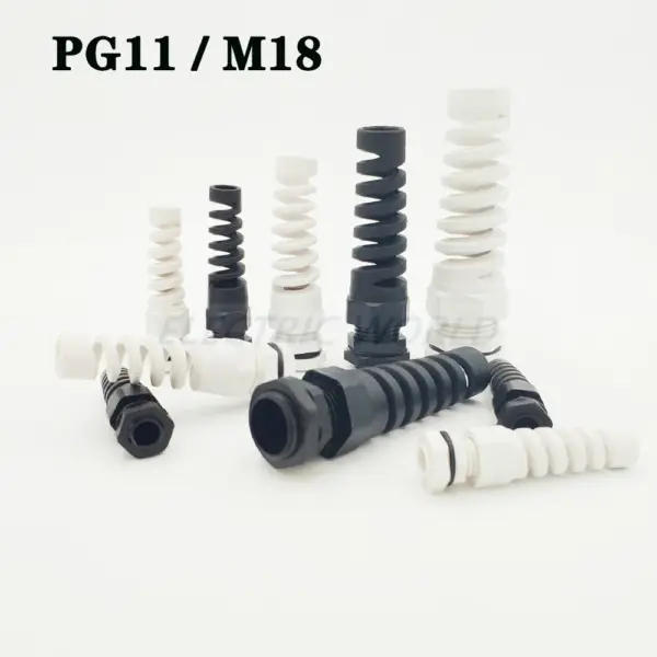 Nylon Cable glands PG11 M18 waterproof cable connectors thread gland rubber wiring conduit IP68 Anti-bending plastic cable sleev