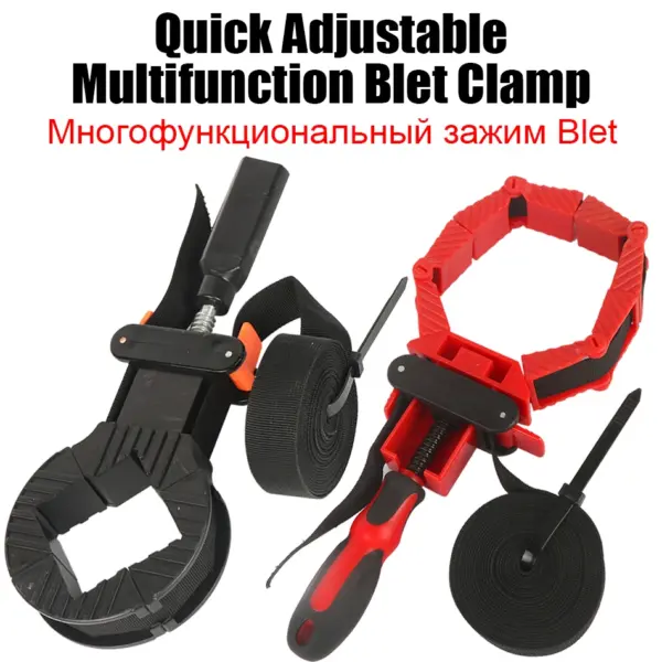 Woodworking Quick Adjustable Band Clamp Polygonal Clip 90 Degrees 4M Pure Nylon Strap Clip Multifunction Belt Clamping Tools