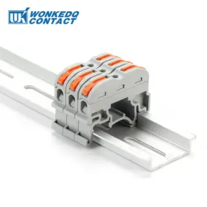 222-211/212/213 Fast Connectors With DIN Rail Feet 2.5mm Cable 2/4/6 Pins Mounting on NS35 Compact Splicing Wring Terminal Block