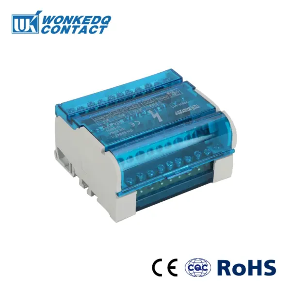 WK-H411 Distribution Block 4*11 Pin Power Junction Box Modular Connector WKH411 Wire Electrical Terminal Block Din Rail Install