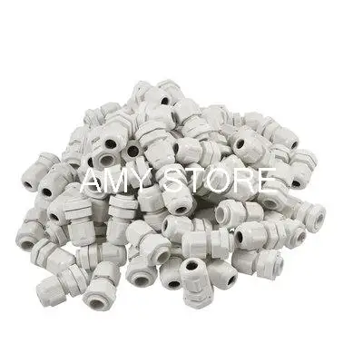 100pcs IP67 Waterproof PG7 Cables Glands Connector White