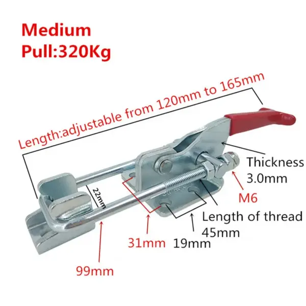 GH-431 Medium Hand Tool Holding capacity 320KG Adjustable Hasp Fastener, Toggle Latch, Hasp Catch - Trailer Industrial