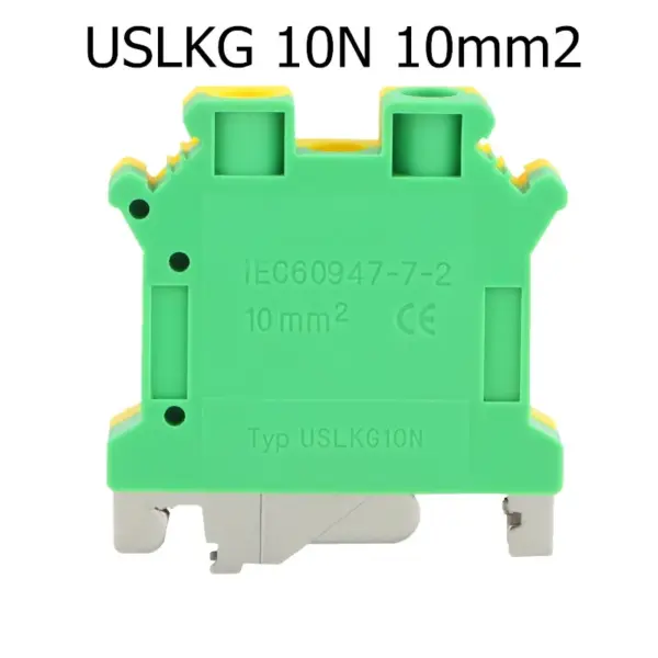 10Pcs/lot USLKG 10N Din Rail Ground Terminal Blocks  Type 10mm2 Universal Wiring Connector Screw Terminal USLKG-10N