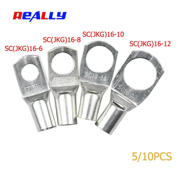 REALLY SC16-6 16-8 16-10 16-12 Copper Cable Lug Kit Bolt Hole Tinned Cable lugs Battery Terminals copper nose Wire connector