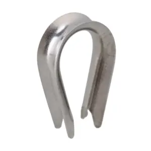 20Pcs Silver Tone M6 304 Stainless Steel Galvanized Wire Cable Rope Thimble Winch Wire Loop