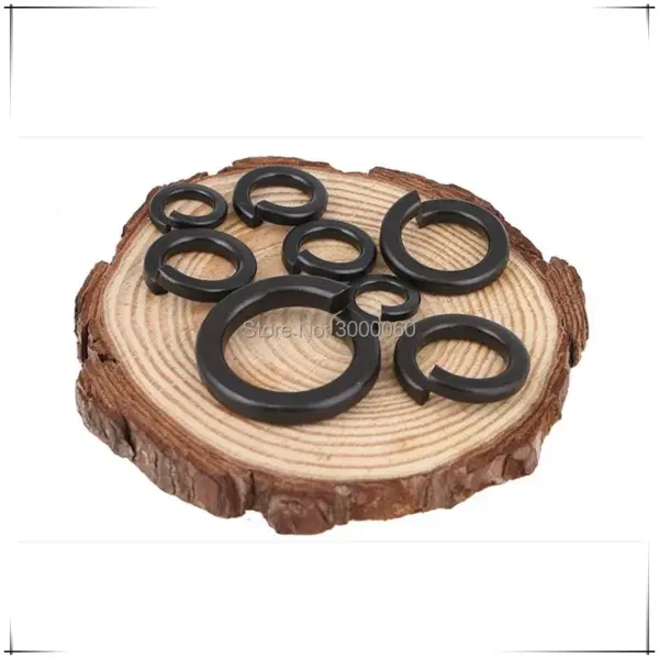 Carbon Steel Black Oxide Spring Lock Washers Set M8-M30 Grade 8.8 Standard Size Gasket Fastener Accessories for Industrial Use