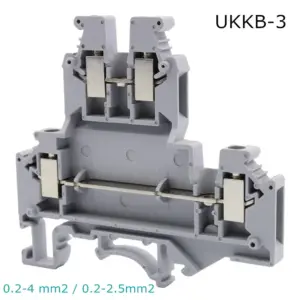 10pcs  Type UKKB-3 Din Rail Wiring Conductor Quick Connector Thin Modular Double-layer Screw Terminal Blocks UKKB 3