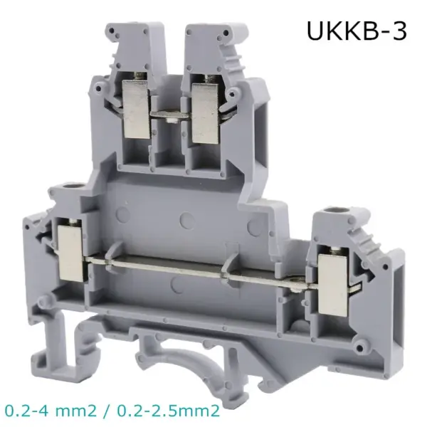 10pcs  Type UKKB-3 Din Rail Wiring Conductor Quick Connector Thin Modular Double-layer Screw Terminal Blocks UKKB 3