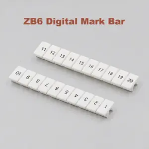 20/50pcs ZB6 Digital marker strip Din Rail Terminal Blocks UK5N UDK4 UKK5 UK5-TWIN bornier Mark bar morsettiera terminals label
