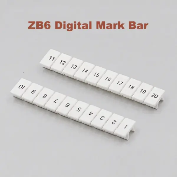 20/50pcs ZB6 Digital marker strip Din Rail Terminal Blocks UK5N UDK4 UKK5 UK5-TWIN bornier Mark bar morsettiera terminals label
