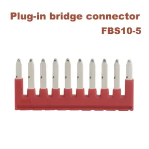 10Pcs FBS10-5 Spring Terminal Central Connector Din Rail Terminals Block ST-2.5 Plug-in Bridge Short Connection Strip