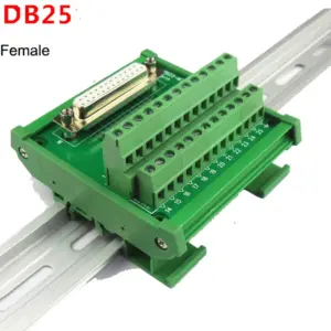 DB25 D Sub 25 Pin connectors male / female socket terminal block breakout board adapter DIN Rail