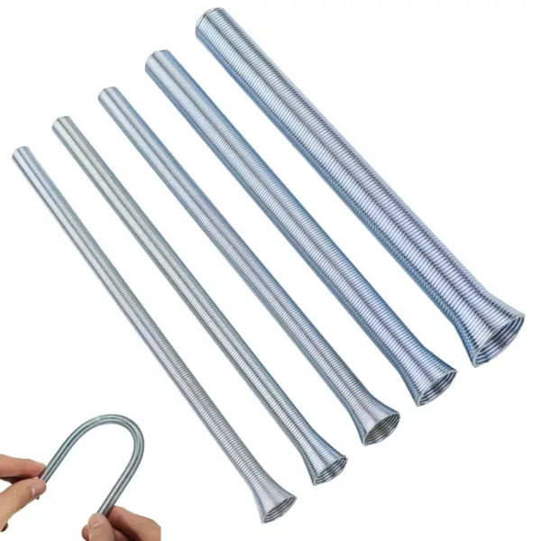 5pcs Spring Tube Bender 210mm Tension Spring Pipe Bender 1/4"-5/8" Spring Steel For Copper Aluminium Tube Bending Hand Tools