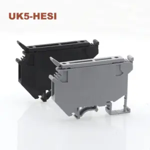 5Pcs Din Rail Clamp Fuse Terminal Block UK5-HESI Screw  Electric Wire Cable Connector Wiring  Bornier Seat 6.3A 4mm² 12AWG
