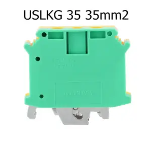 10Pcs/lot USLKG 35 Din Rail Ground Terminal Blocks  Type 35mm2 Universal Wiring Connector Screw Terminal USLKG-35