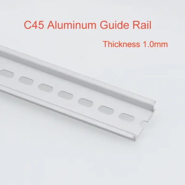 2pcs C45 Aluminum Guide Rail Din Mounting Clip Installation Track Fixed 35mm Wiring Row MCB Fixing Seat L:500mm