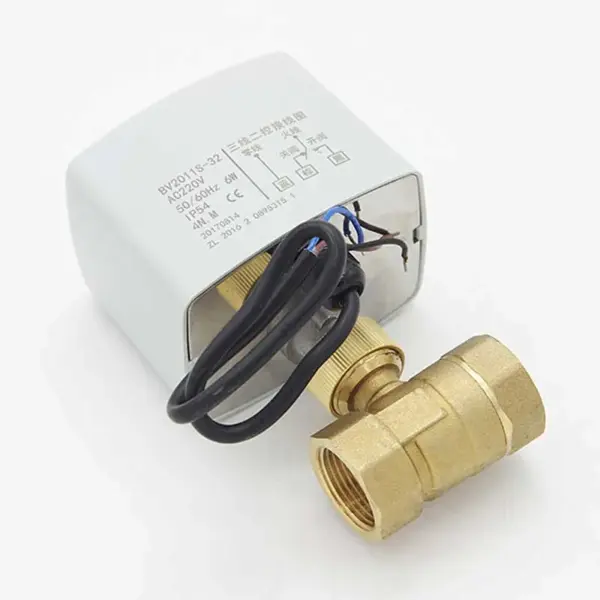 AC220V Electric Ball Valve Two-Way Three-Wire Control CR02 Motorized Brass Actuator Threaded DN15 DN20 DN25 for Plumbing J19051