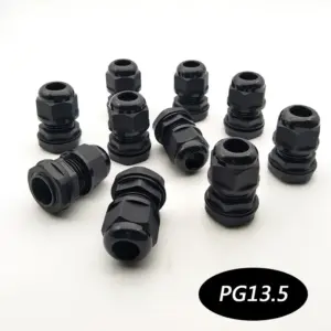 IP68 10Pcs Black PA66 Nylon Material PG13.5 Waterproof Cable Gland 6-12mm Diameter Cable line Connector