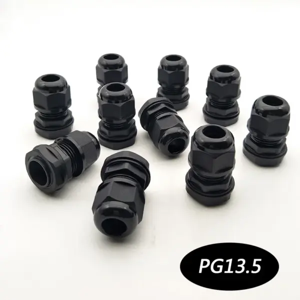 IP68 10Pcs Black PA66 Nylon Material PG13.5 Waterproof Cable Gland 6-12mm Diameter Cable line Connector