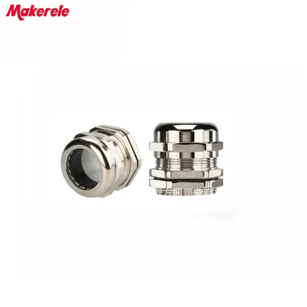 10pcs/lots PG21 Nickel Brass Metal Waterproof Cable Glands Joints IP68 cable connector for 13-18mm cable