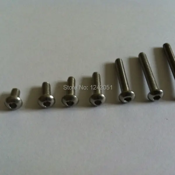 100pcs Metric Thread M3x16mm Stainless Steel Button Head Hex Socket Cap Screws Bolts