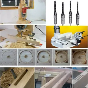 In stock 4Pcs Woodworking Square Hole Drill Bits Wood Mortising Chisel Set Mortise Chisel Bit Kits Woodworking Hole Saw Sets wit
