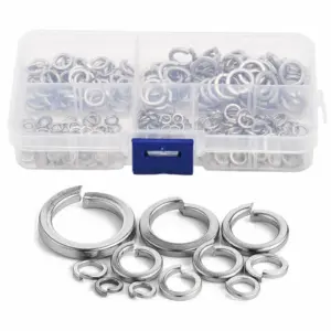300/480pcs lock washers set stainless steel black carbon steel m2 m2.5 m3 m4 m5 m6 m8 m10 m12 spring lock washer assortment kit