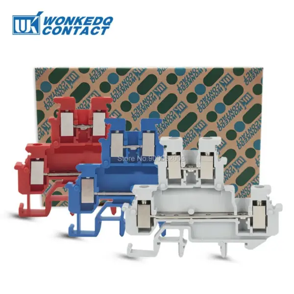 MBKKB 2.5 Double Level Screw Terminal Block 4-Conductors 2.5mm Universal Plug Wire Connector Din Rail Terminals MBKKB2.5